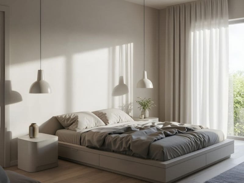bedroom with side tables modern