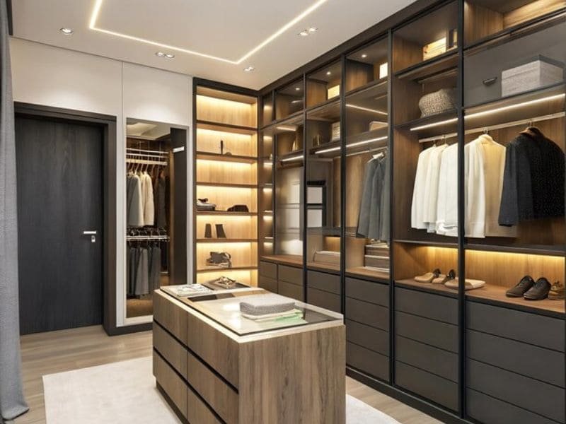 glass door wardrobe designs