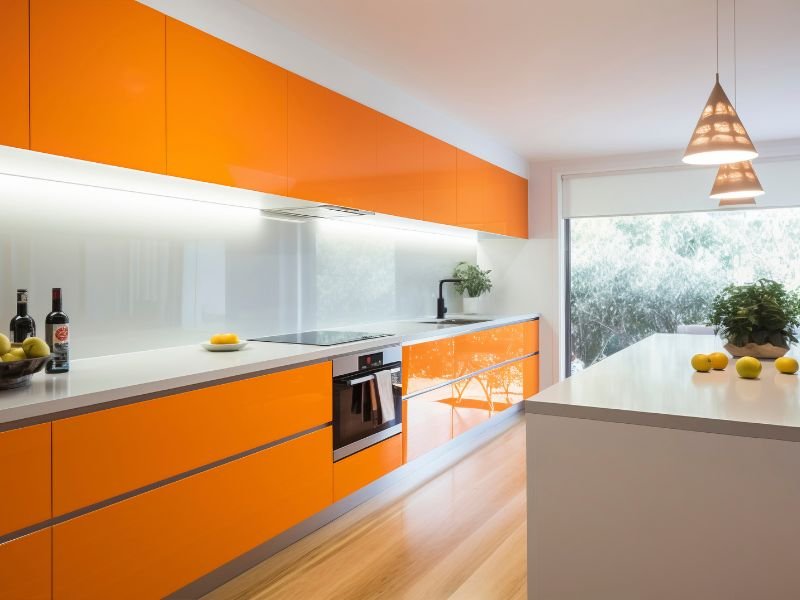 high gloss modular kitchen
