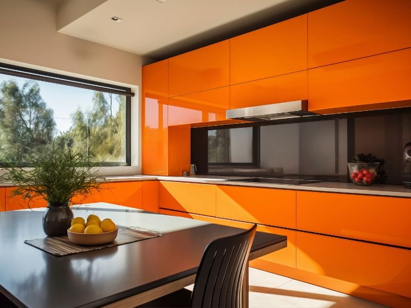 modular kitchen with chimney