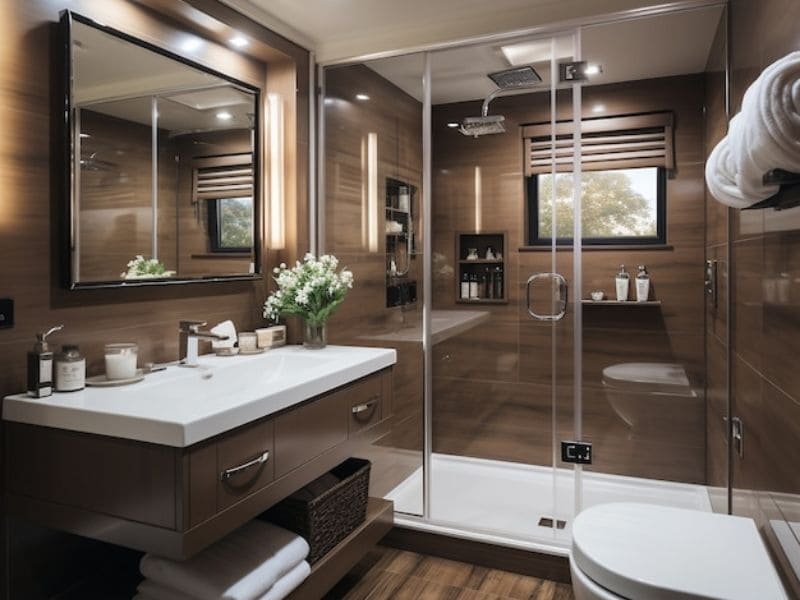 small modern bathroom space-saving design